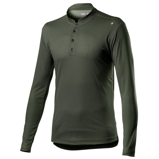 Maillot de manga larga Castelli Tech Henley - Verde
