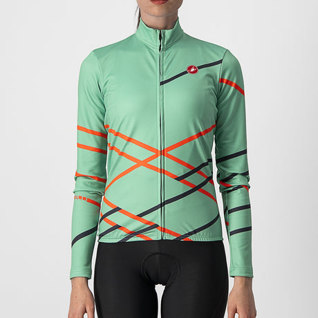 Maglia maniche lunghe donna Castelli Diagonal - Verde Acqua - H