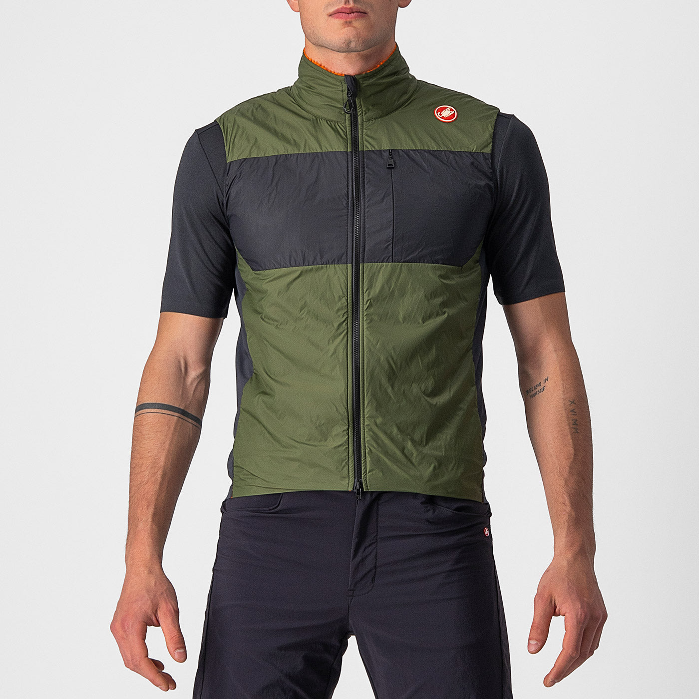 CASTELLI Unlimited Puffy Vest Herren – Wärmende Weste, Winddicht, Größe M, In Goldenrod/Dunkelgrau