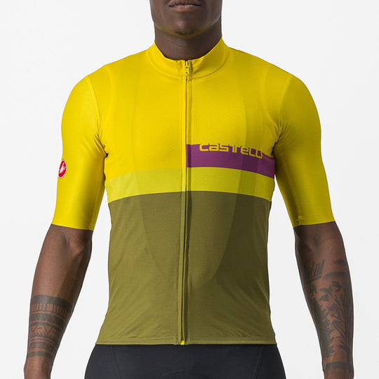 Maillot Castelli A Blocco - Amarillo verde