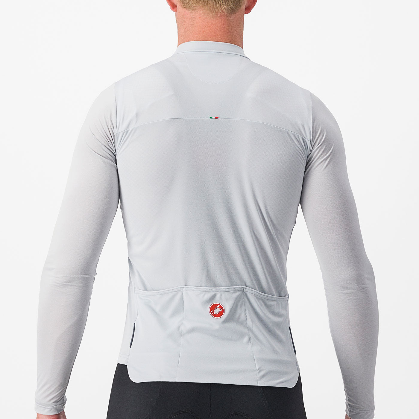 Maglia Ciclismo Castelli Prologo 7 Manica Corta Grigio Argento/verde Difensore - Taglia Uomo
