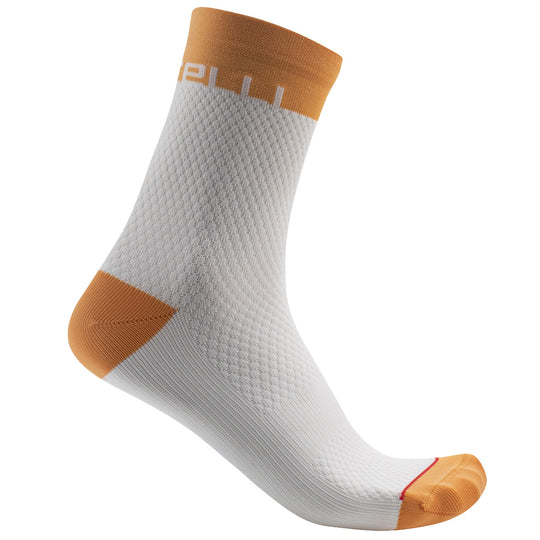 Castelli Velocissima 12 frau socken - Weiss orange