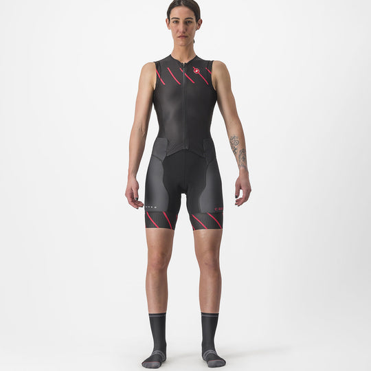 Castelli Free Sanremo Suit Suit woman sleeveless skinsuit - Black pink