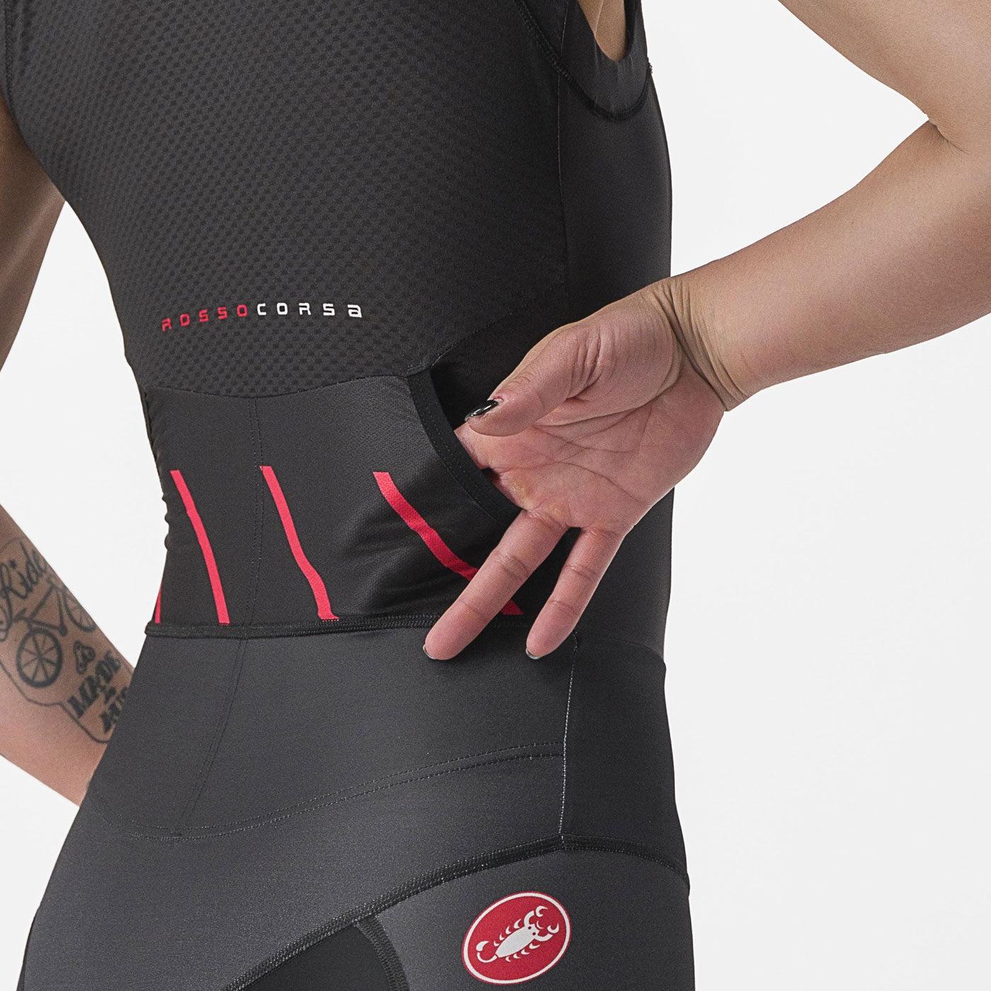 Castelli Free Sanremo Suit Suit woman sleeveless skinsuit - Black pink