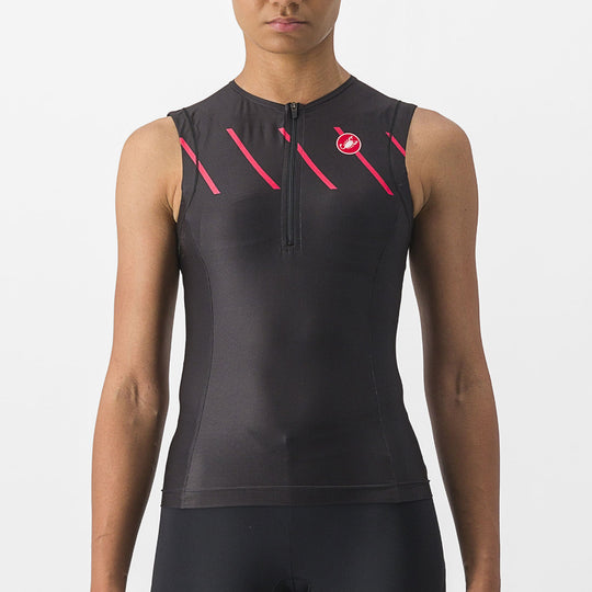 Top Castelli donna Free 2 Tri Singlet - Nero rosa