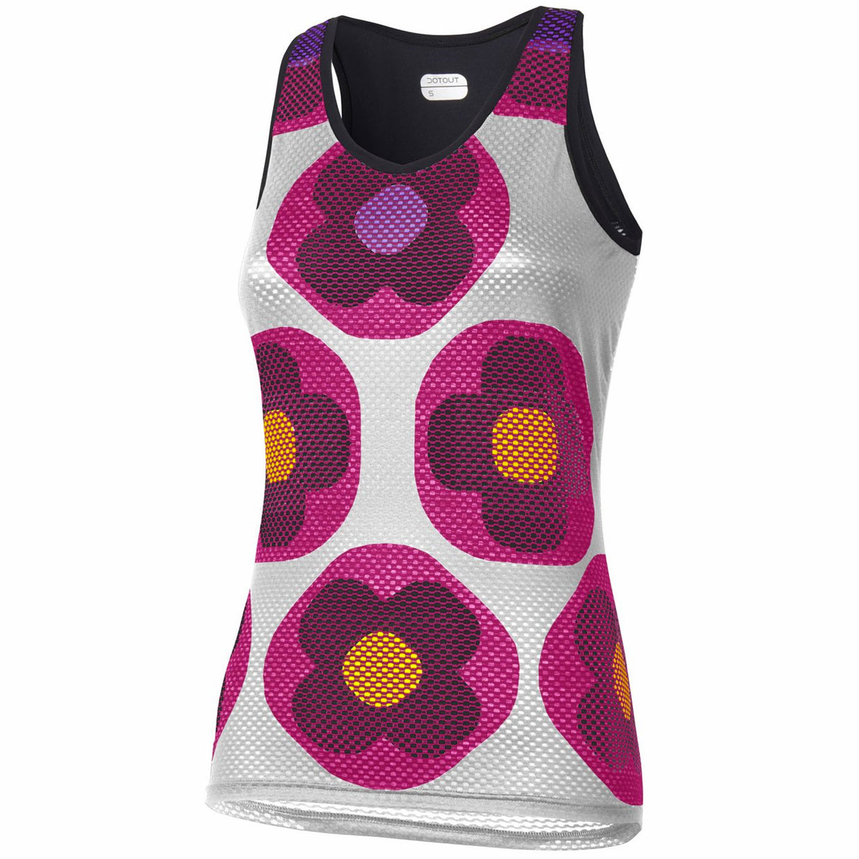 Top donna Dotout Flower - Bianco fucsia - O