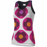 Top donna Dotout Flower - Bianco fucsia - O