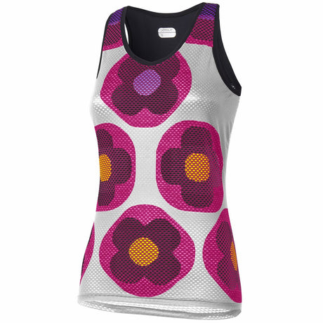 Top donna Dotout Flower - Bianco fucsia - O