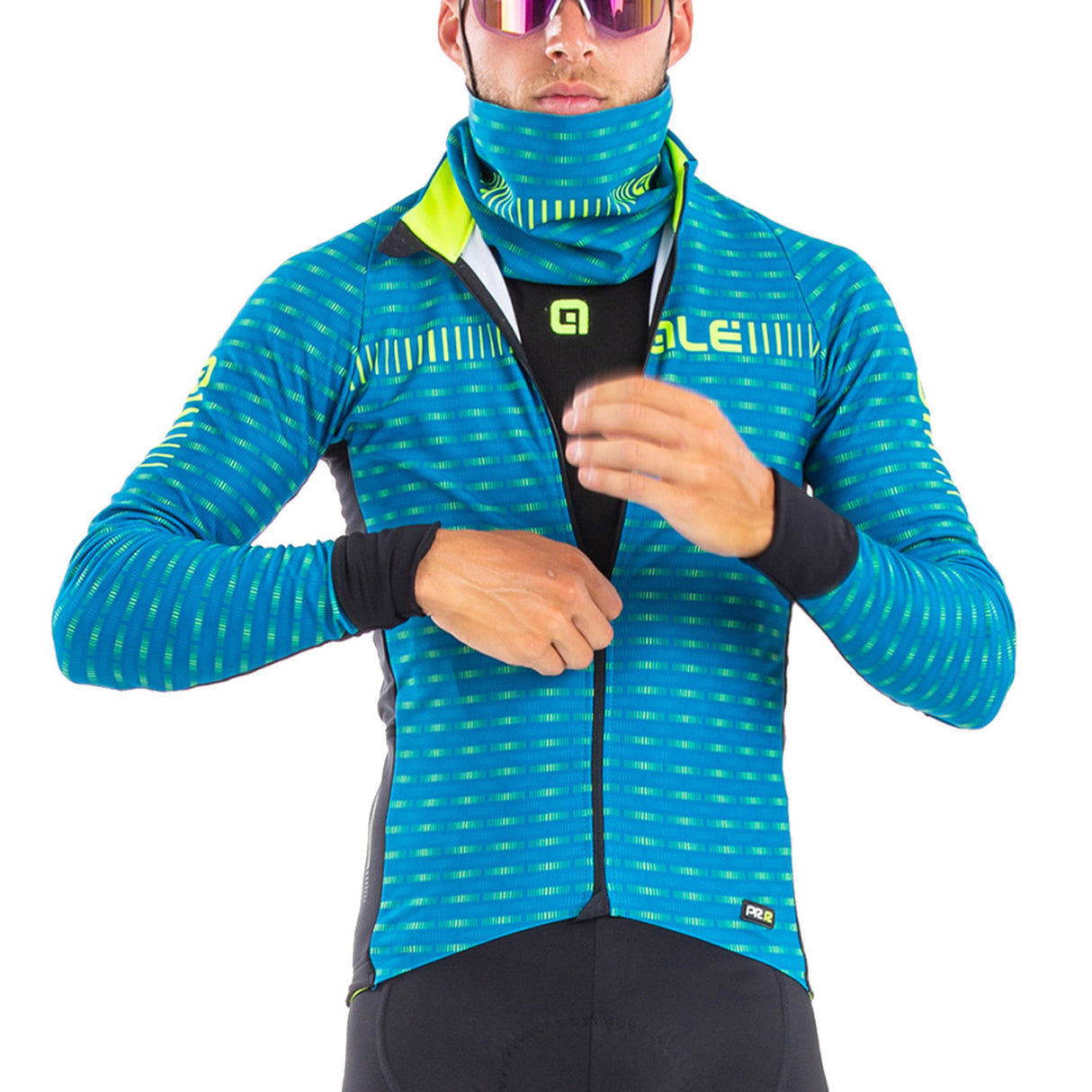 Maglia maniche lunghe Ale PRR Green Road - Blu giallo
