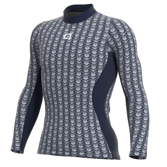 Maillot de corps manches longues Ale Cubes - Bleu