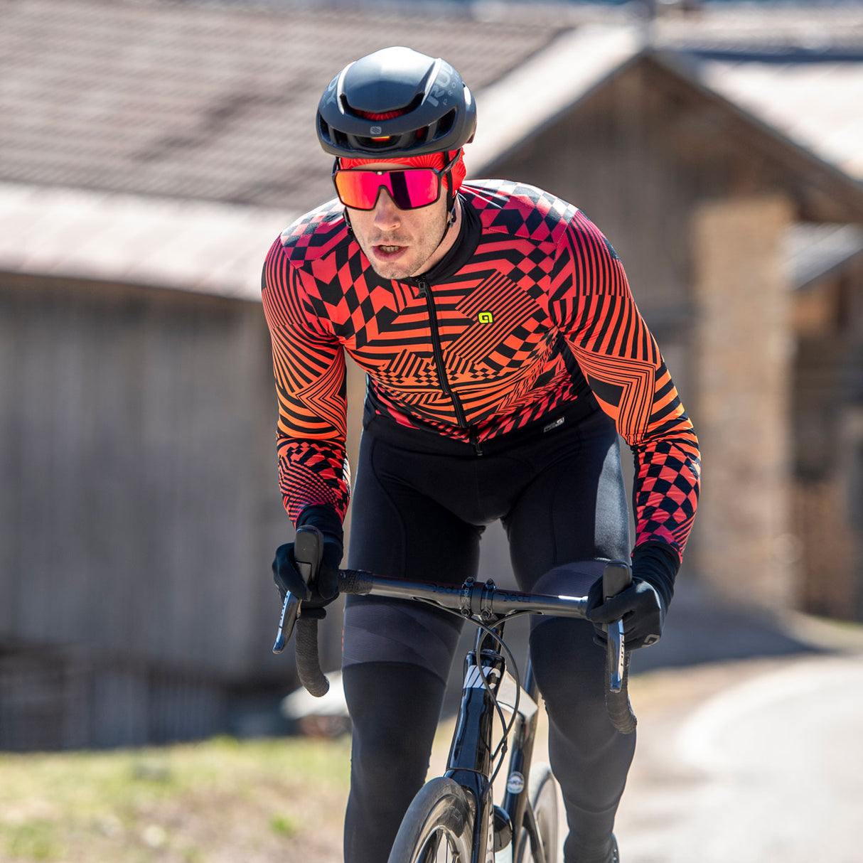 Maglia maniche lunghe Ale PR-S Checker - Rosso - A