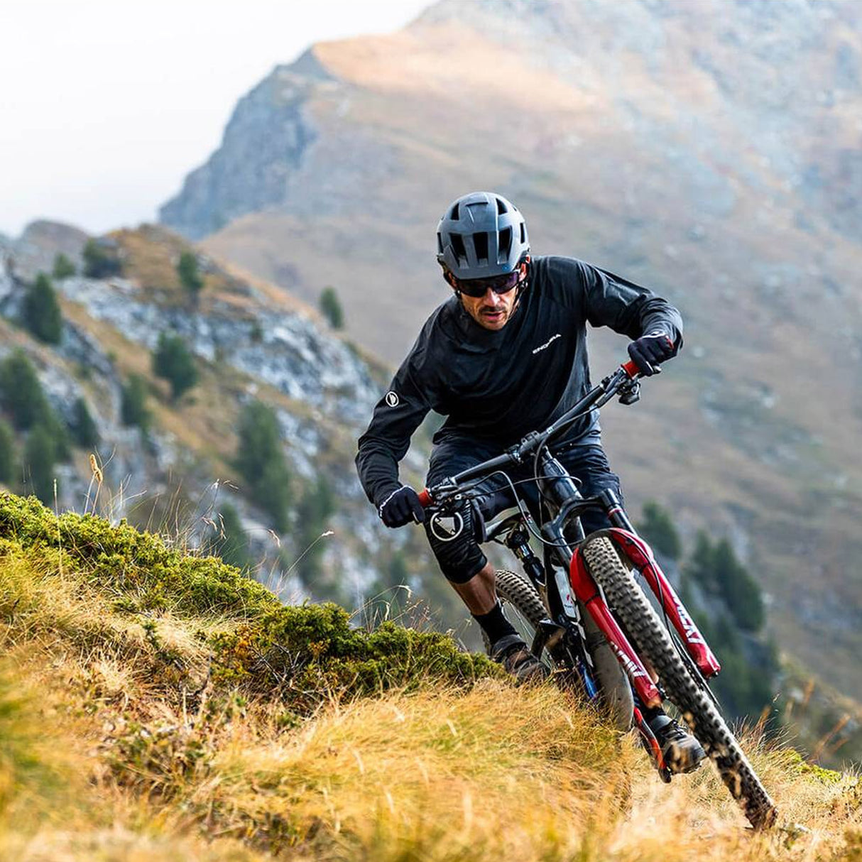 Maglia maniche lunghe Endura SingleTrack - Nero - B