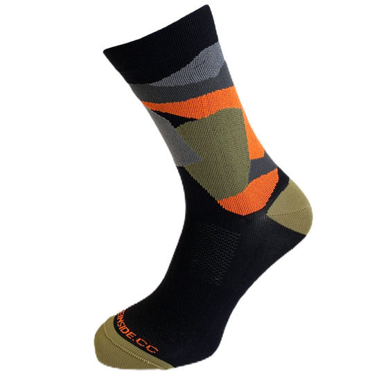 Chaussettes Bike Inside Camo - Vert orange