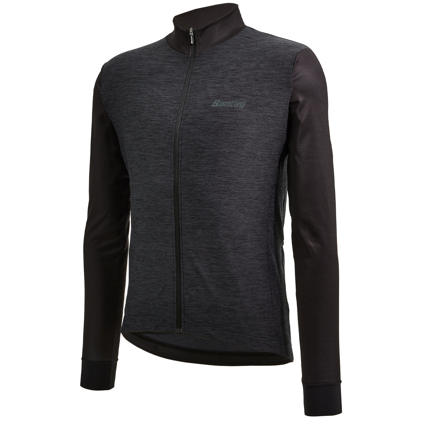Maglia maniche lunghe Santini Colore Puro - Nero - H