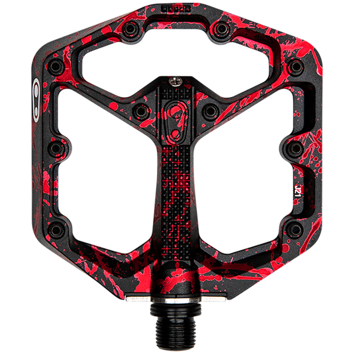 Pedali Crank Brothers Stamp 7 Splatter Small - Nero rosso - H