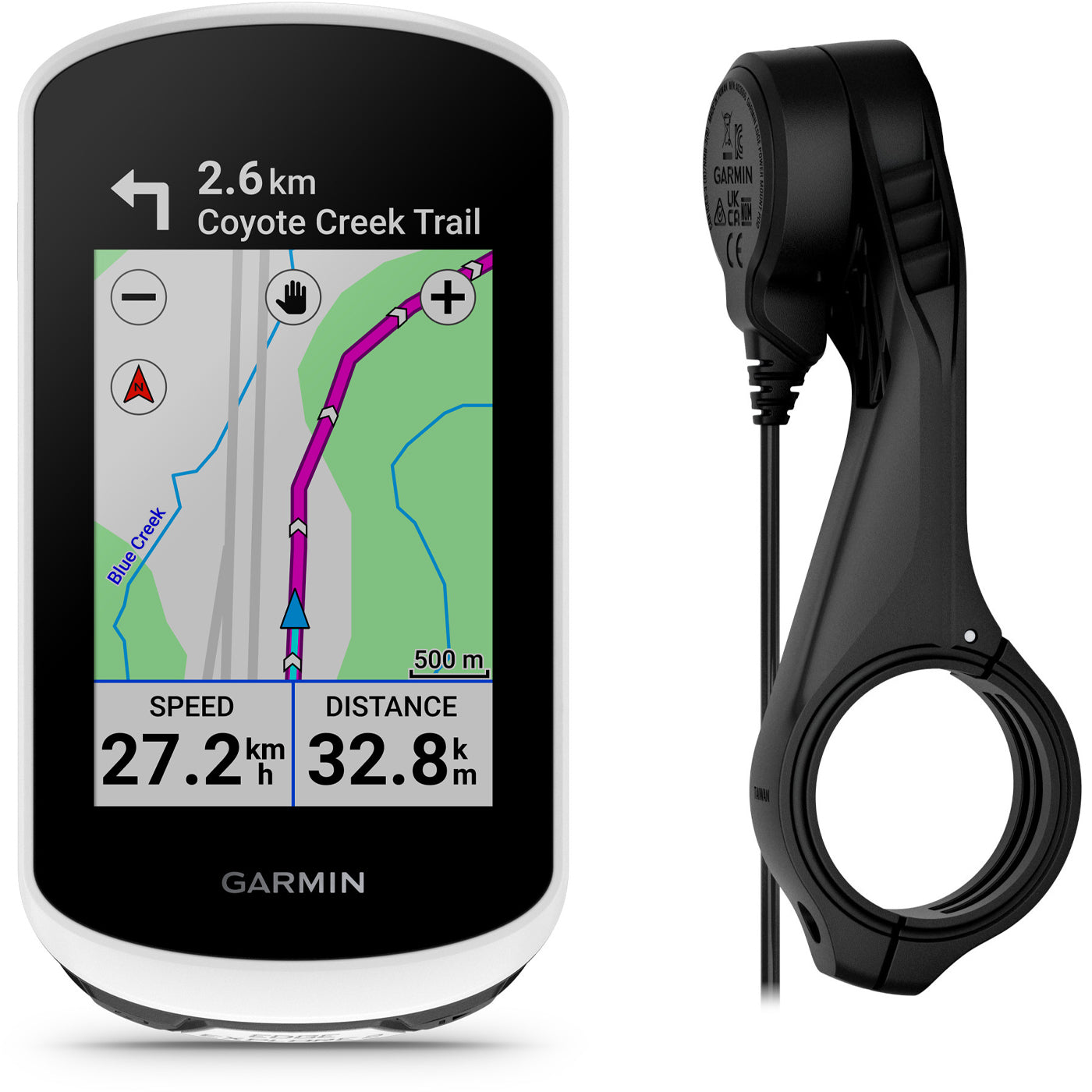 Garmin Edge Explore 2 Power Mount Bundle - White black