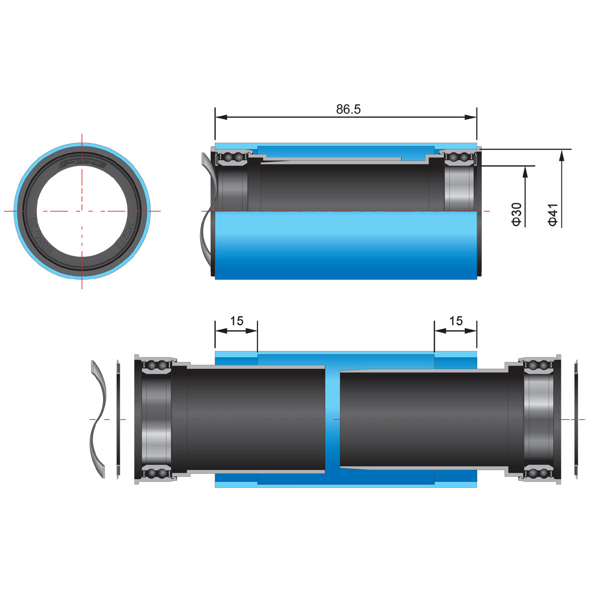 Adattatore FSA BB86/386 EVO Shimano
