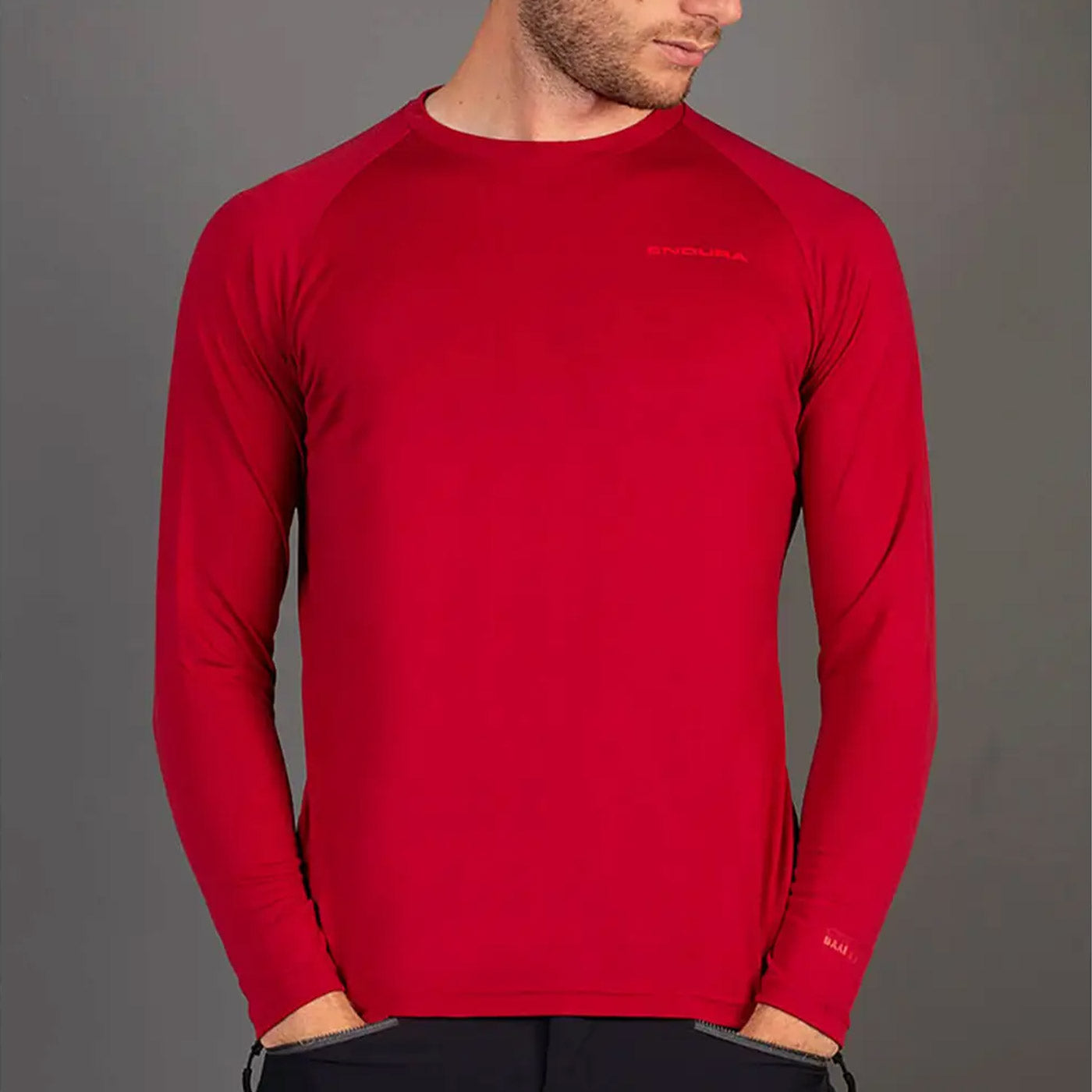 Endura BaaBaa Blend base layer long seeve jersey Red All4cycling