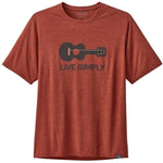 T-Shirt Patagonia Live Simply Guitar Responsibili - Rouge
