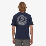T-Shirt Patagonia Peak Protector Badge Responsibili - Blau
