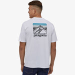 T-Shirt Patagonia Line Logo Ridge Pocket Responsibili - Blanc