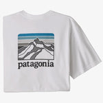 T-Shirt Patagonia Line Logo Ridge Pocket Responsibili - Bianco