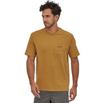T-Shirt Patagonia Line Logo Ridge Pocket Responsibili - Gelb