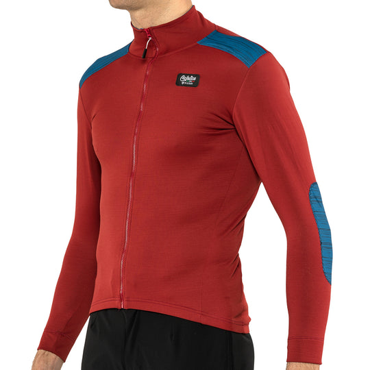 Pissei Lana Montalcino long sleeve jersey - Red blue