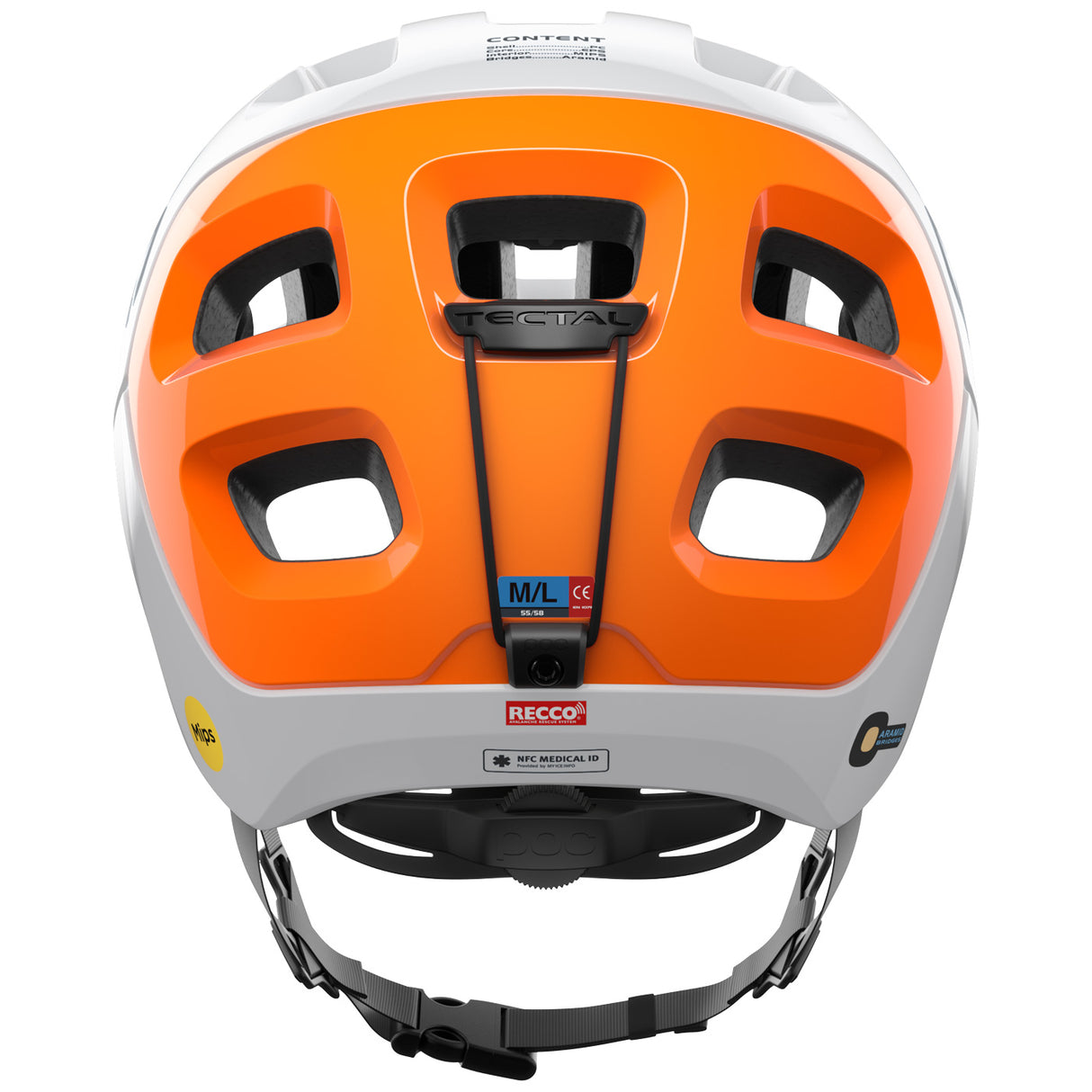 Casco Poc Tectal Race Mips NFC - Bianco arancio - F