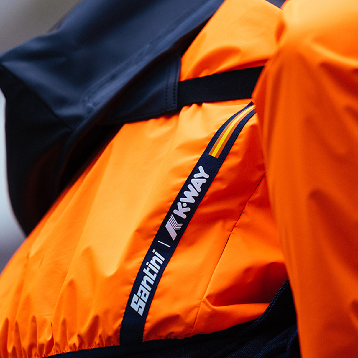 Giacca antivento reversibile Santini x K-WAY - Arancio - O