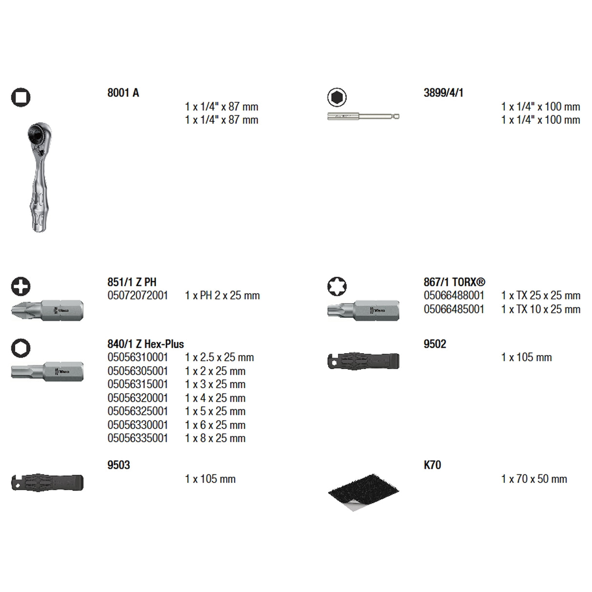 Kit chiavi Wera Bicycle set 1 - M