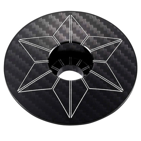 Tappo serie sterzo Supacaz Star Capz Laser carbon - Nero