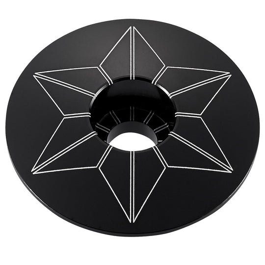 Supacaz Star Capz Anodized Kappe Lenk - Schwarz
