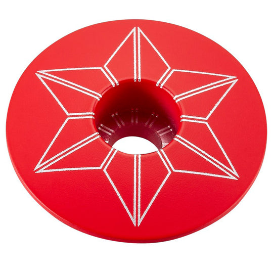 Supacaz Star Capz Powder Coated Kappe Lenk - Rot